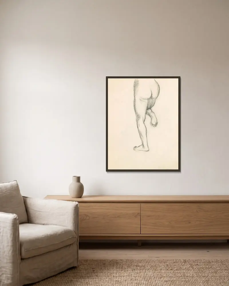 Figure Studies 14 av Edgar Degas inramad på en vägg