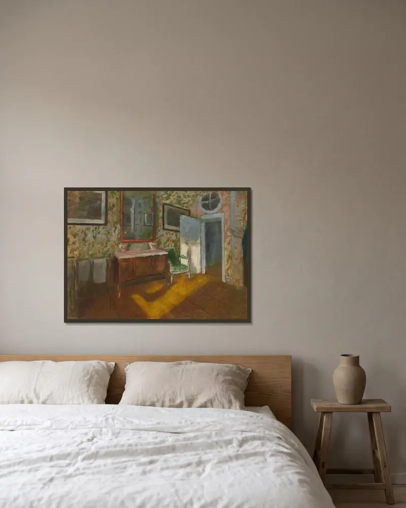 Intérieur av Edgar Degas inramad på en vägg