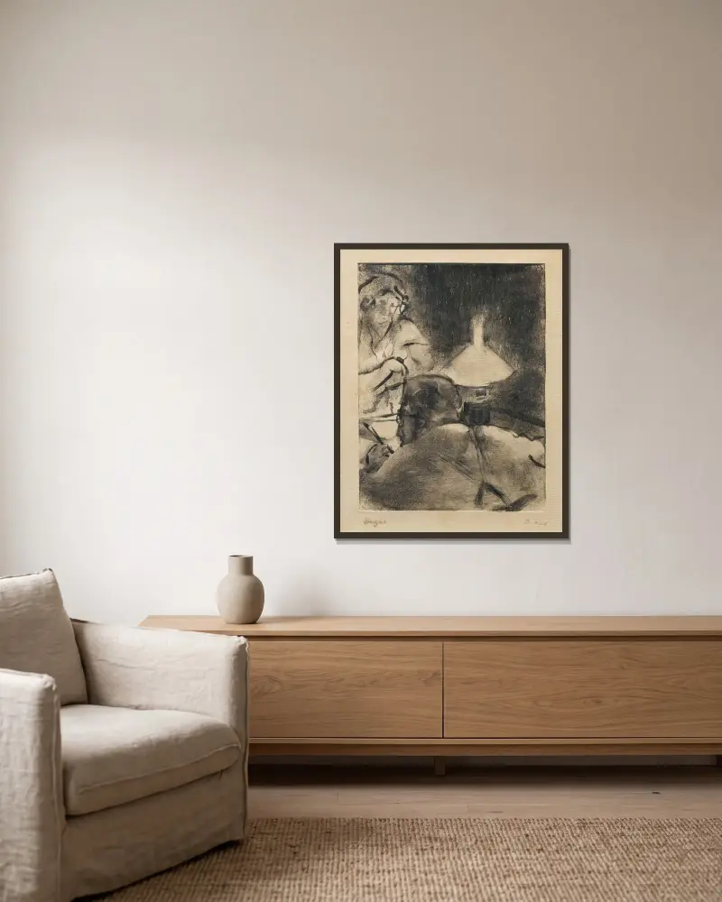 Čtení pod lampou, Edgar Degas v rámu na stěně