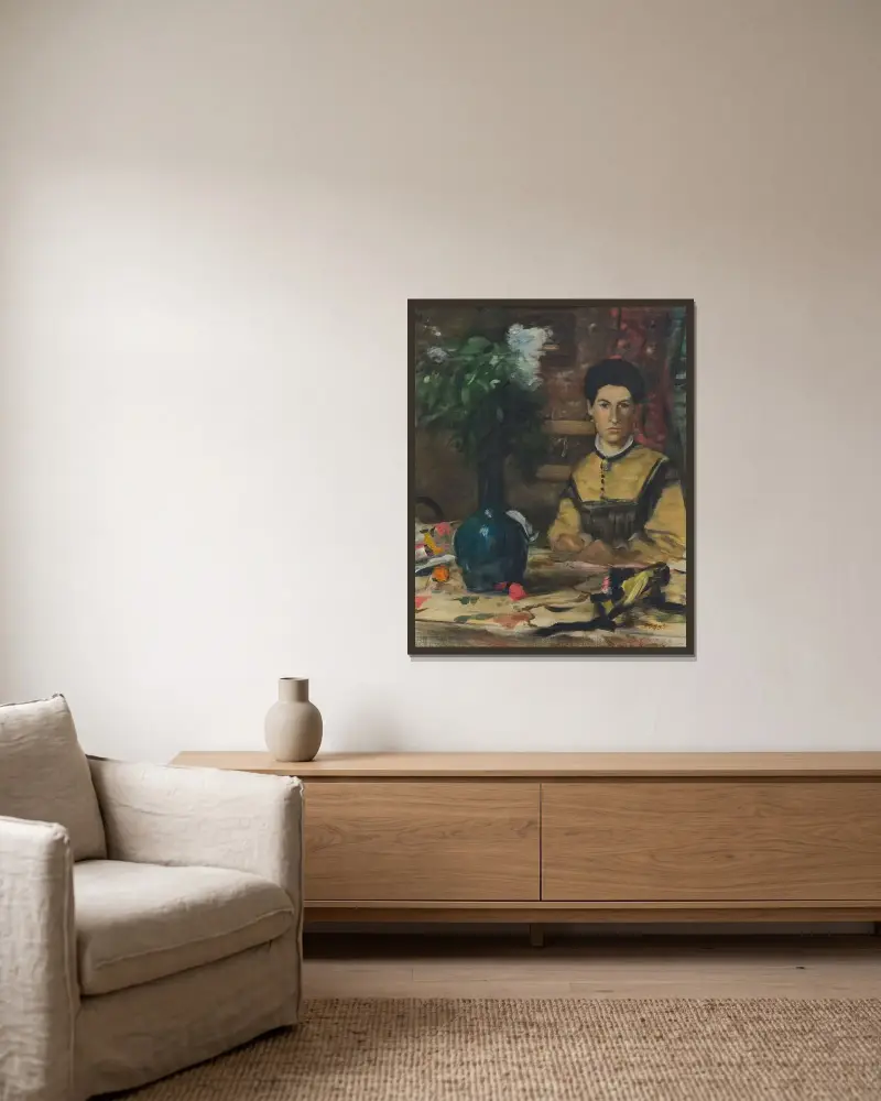 Madame de Rutté von Edgar Degas gerahmt an einer Wand