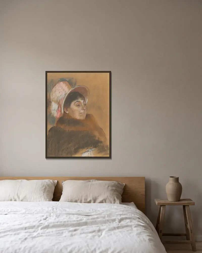 Madame Dietz-Monnin av Edgar Degas inramad på en vägg