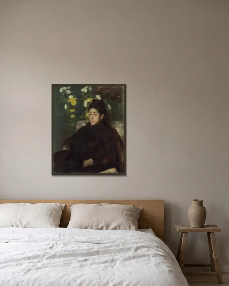 Mademoiselle Malo av Edgar Degas inramad på en vägg