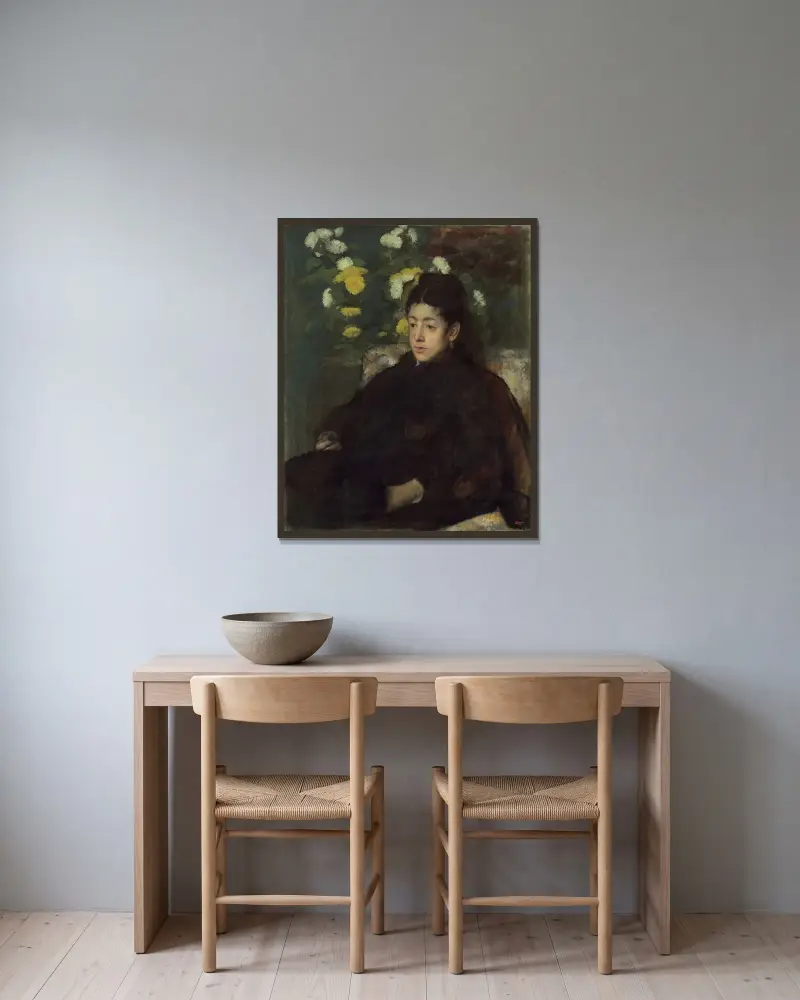 Mademoiselle Malo av Edgar Degas inramad på en vägg