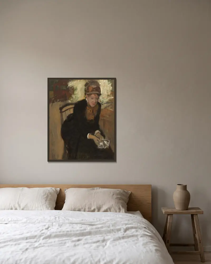 Mary Cassatt av Edgar Degas inramad på en vägg