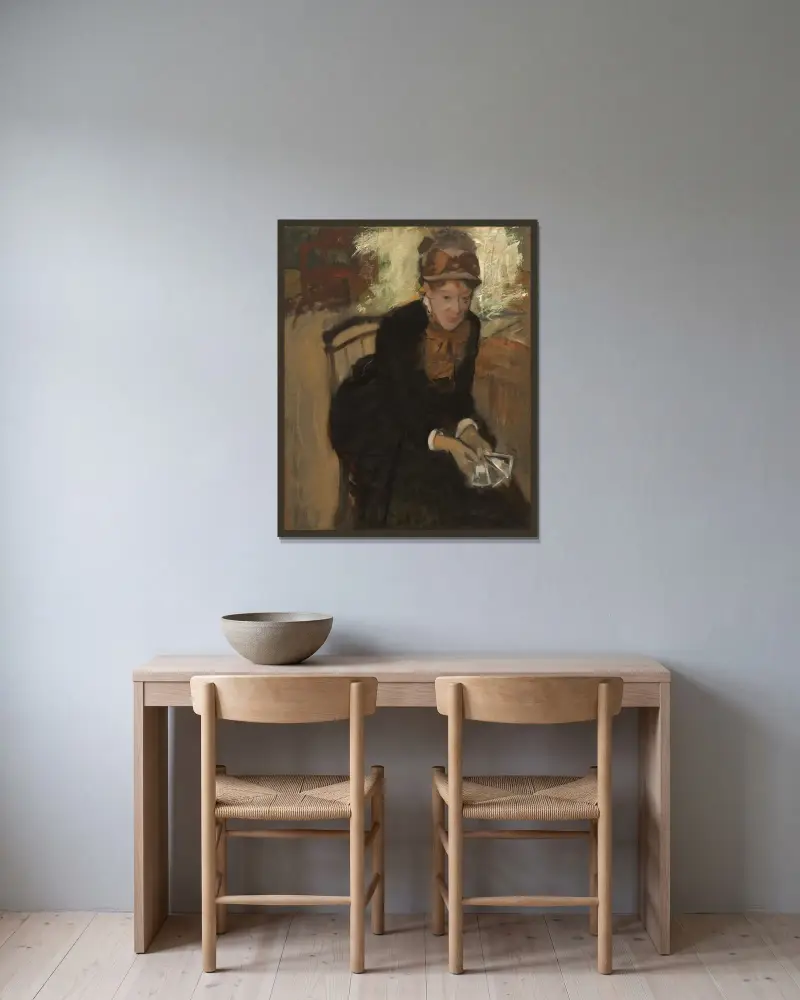 Mary Cassatt av Edgar Degas inramad på en vägg