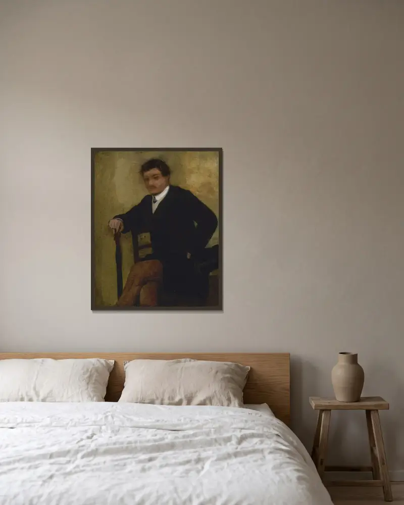 Portret siedzącego mężczyzny, Edgar Degas w ramie na ścianie