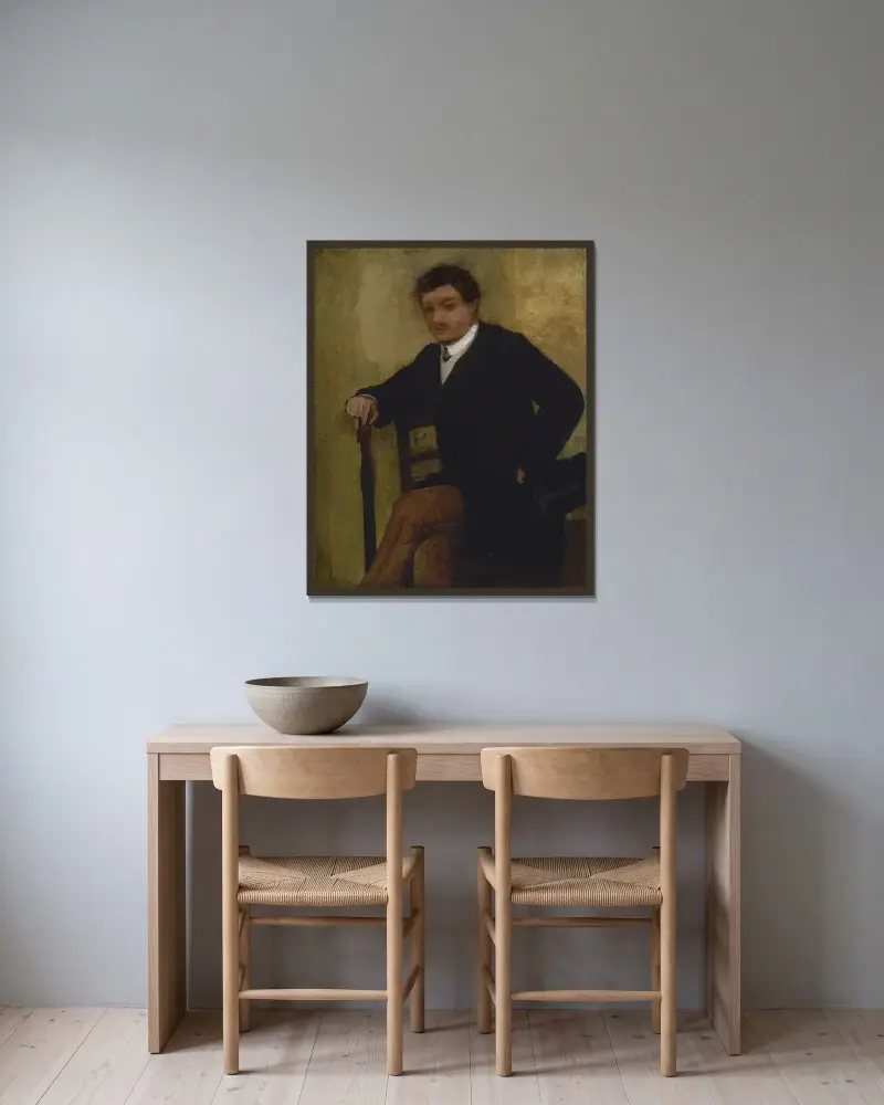 Portret siedzącego mężczyzny, Edgar Degas w ramie na ścianie