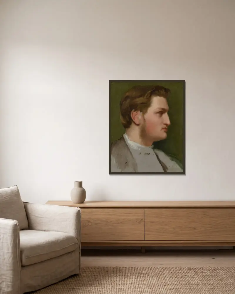 Porträtt av Paul Valpinçon av Edgar Degas inramad på en vägg