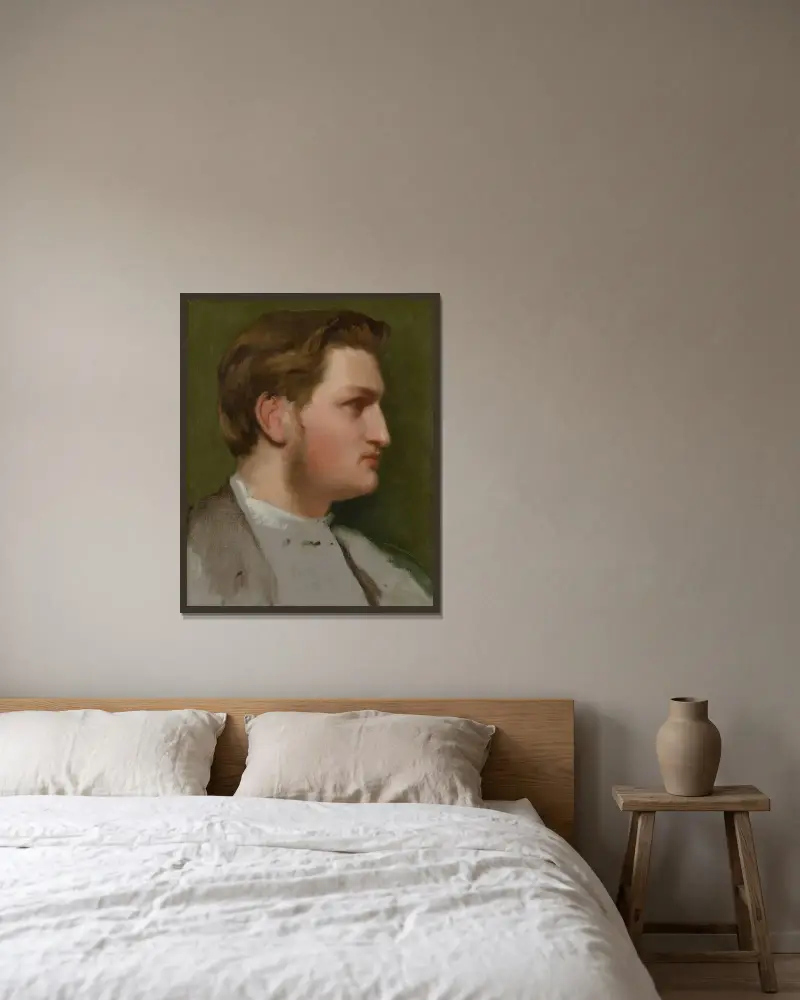 Porträtt av Paul Valpinçon av Edgar Degas inramad på en vägg