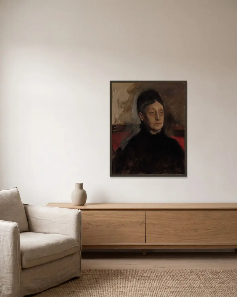 Stefanina Primicile Carafa, Markgräfin von Cicerale und Herzogin von Montejasi von Edgar Degas gerahmt an einer Wand