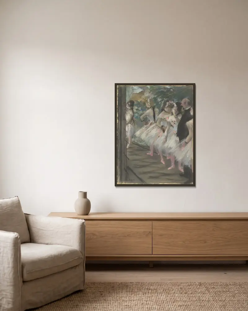 The Ballet av Edgar Degas inramad på en vägg