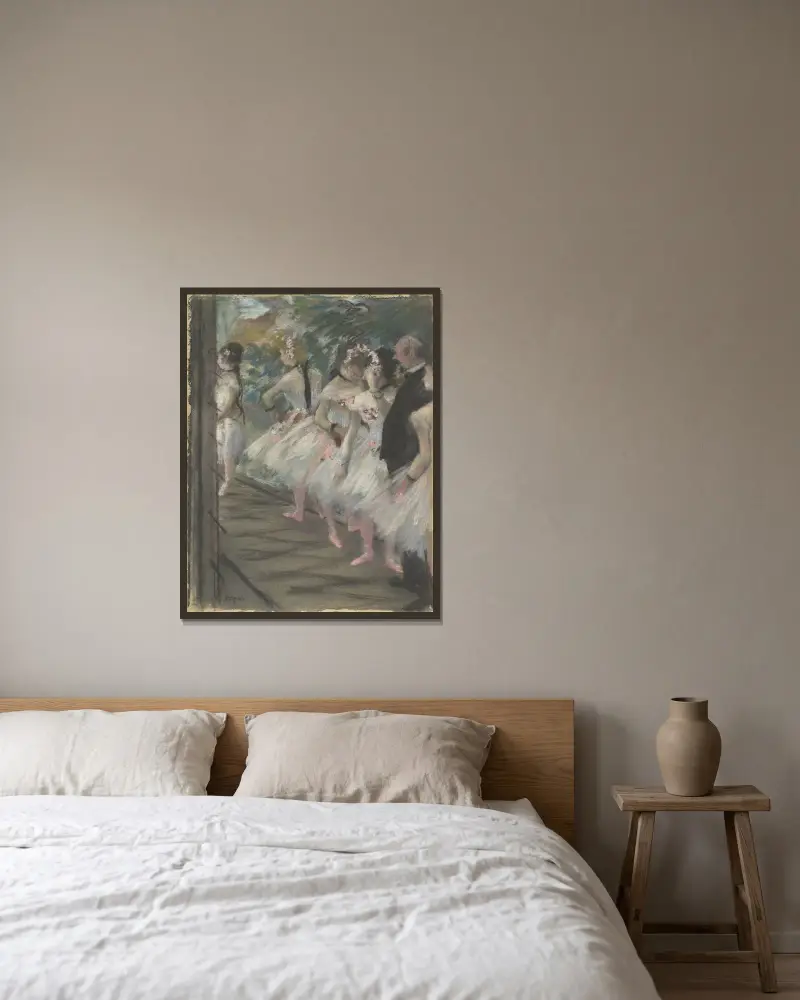 The Ballet av Edgar Degas inramad på en vägg