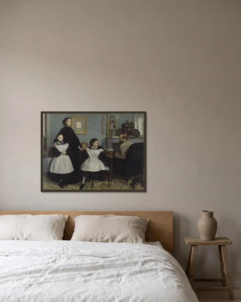 The Bellelli Family av Edgar Degas inramad på en vägg