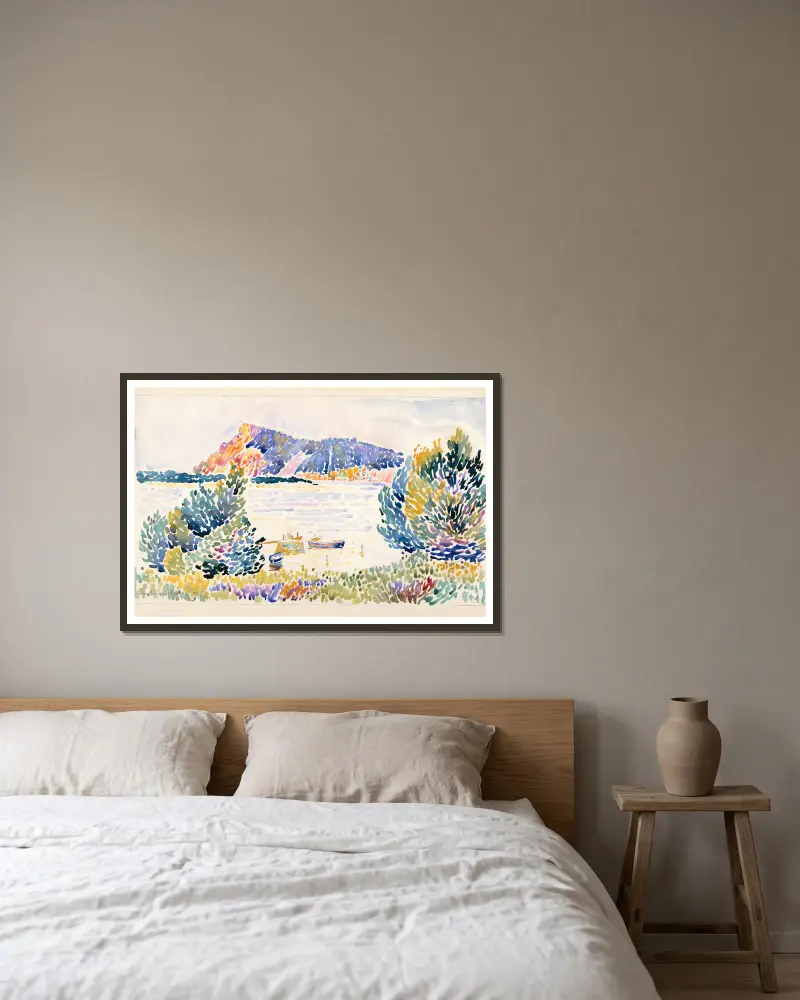 Cap Nègre av Henri-Edmond Cross inramad på en vägg