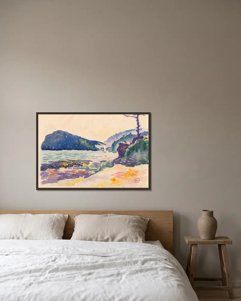 Etude pour le Cap Nègre av Henri-Edmond Cross inramad på en vägg