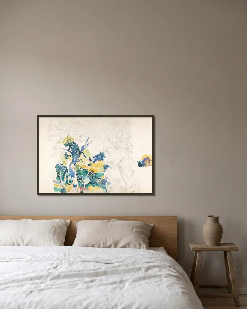 Landscape – nr 1 av Henri-Edmond Cross inramad på en vägg