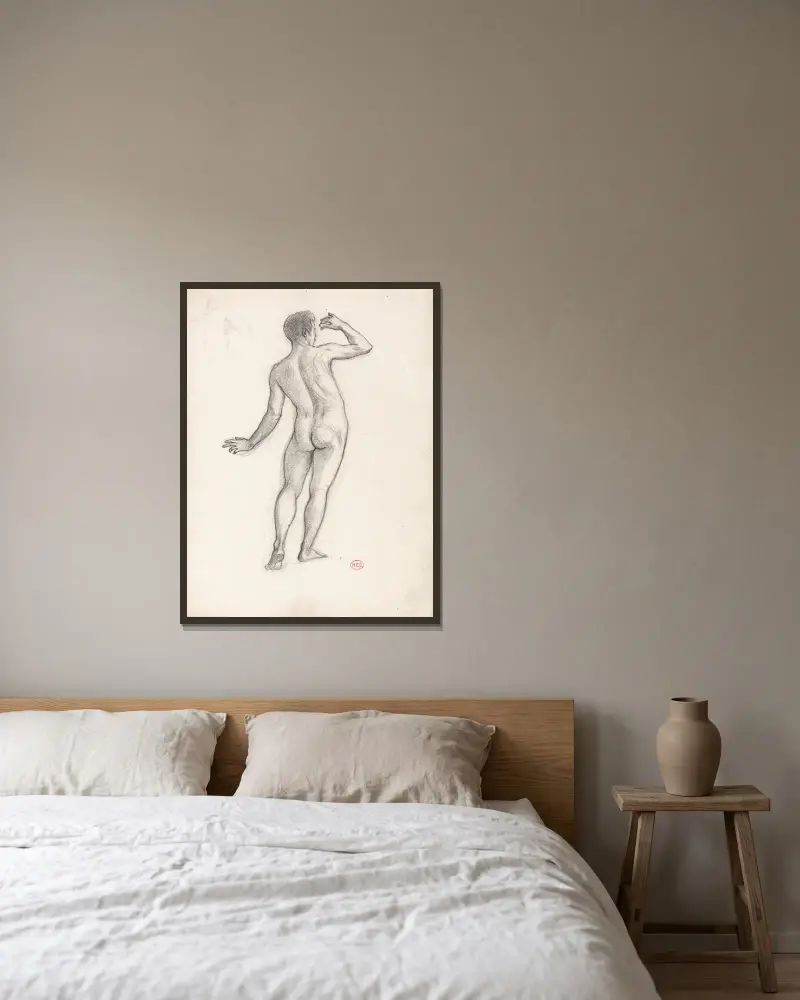 Männlicher Akt von Henri-Edmond Cross gerahmt an einer Wand