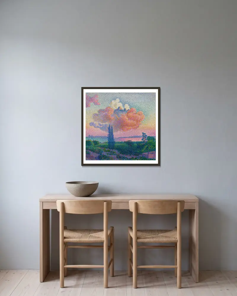 The Pink Cloud av Henri-Edmond Cross inramad på en vägg