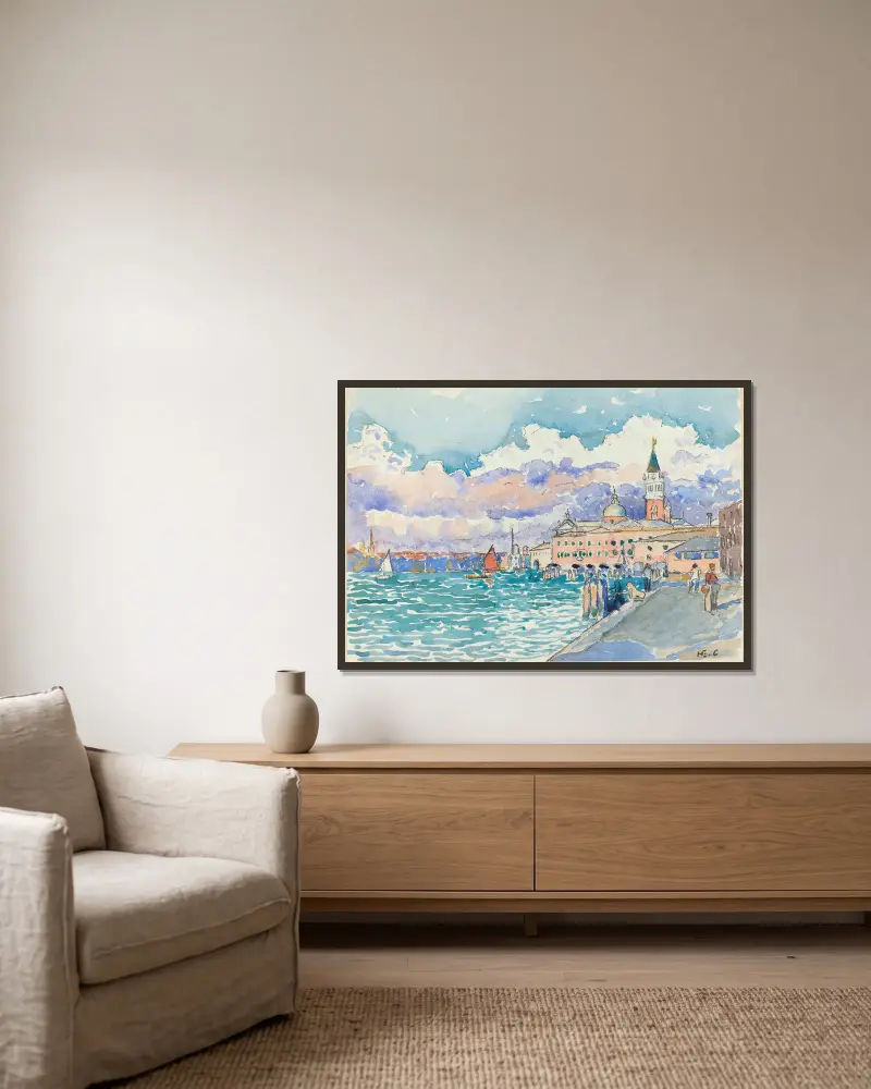 Venice av Henri-Edmond Cross inramad på en vägg
