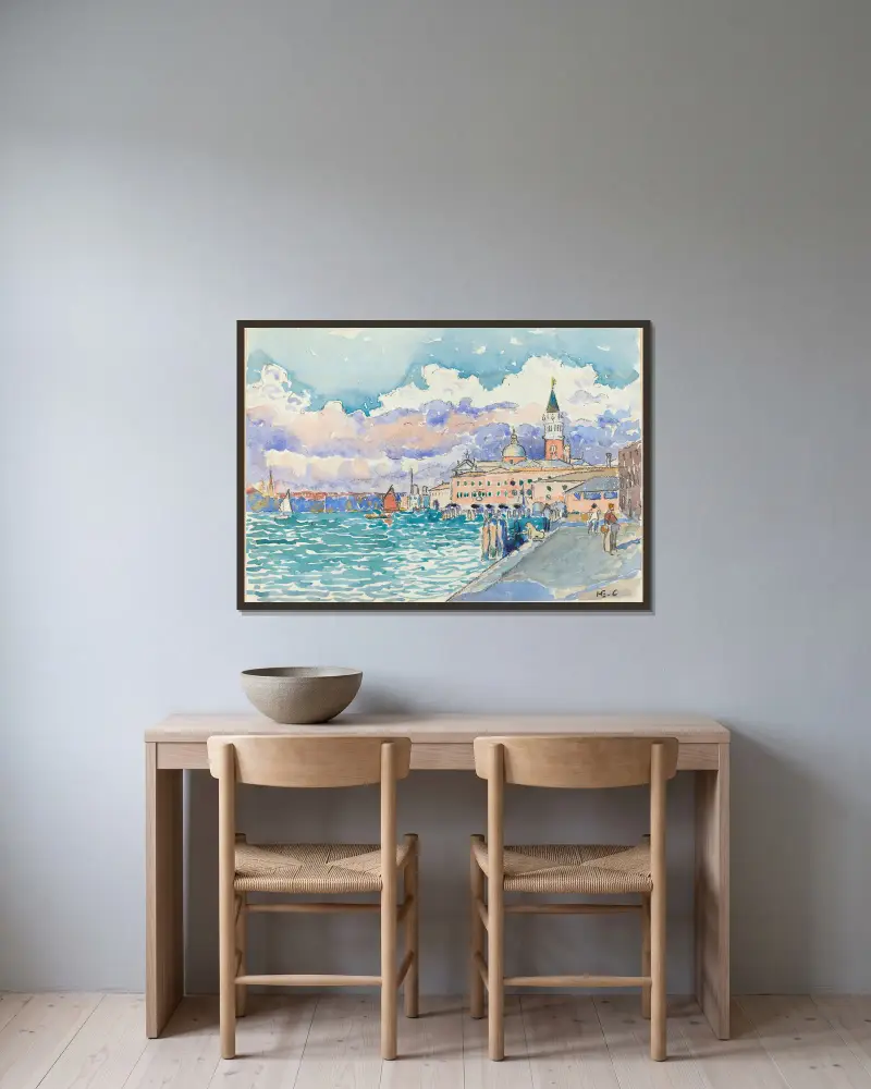 Venice av Henri-Edmond Cross inramad på en vägg