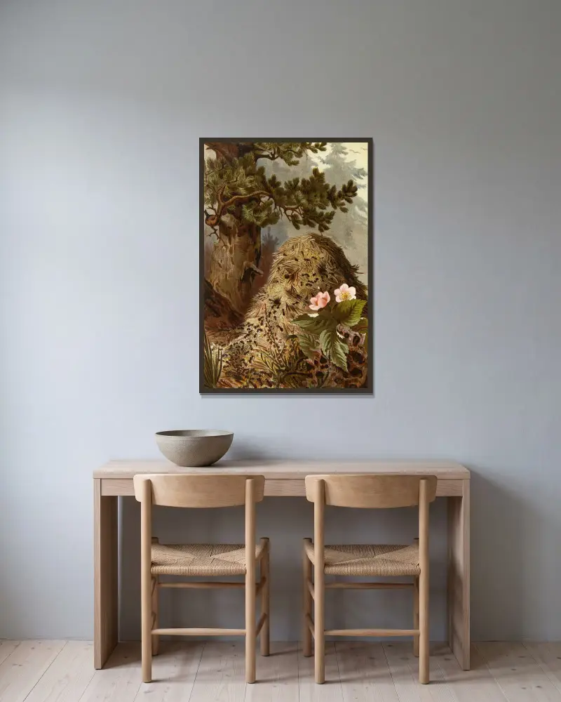 Die Insekten, Tausendfüßler und Spinnen, Tafel 09 von Alfred Edmund Brehm gerahmt an einer Wand