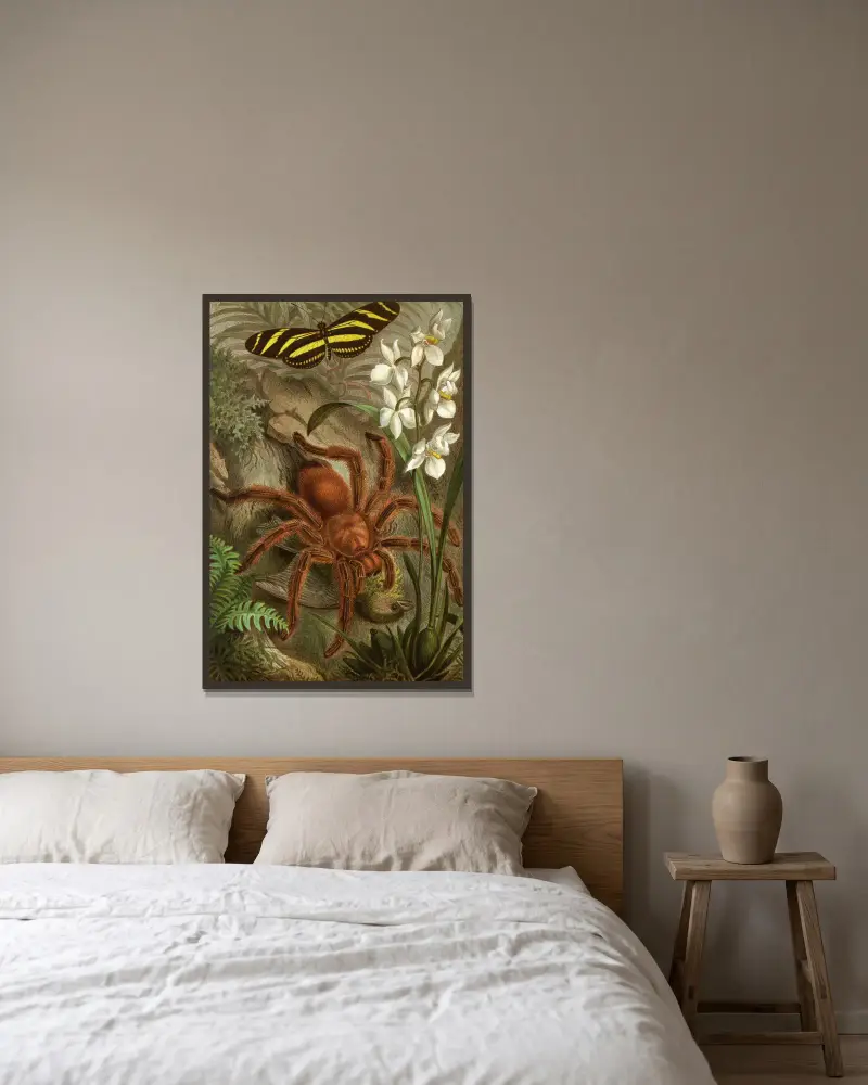 Die Insekten, Tausendfüßler und Spinnen Pl. 21 von Alfred Edmund Brehm gerahmt an einer Wand
