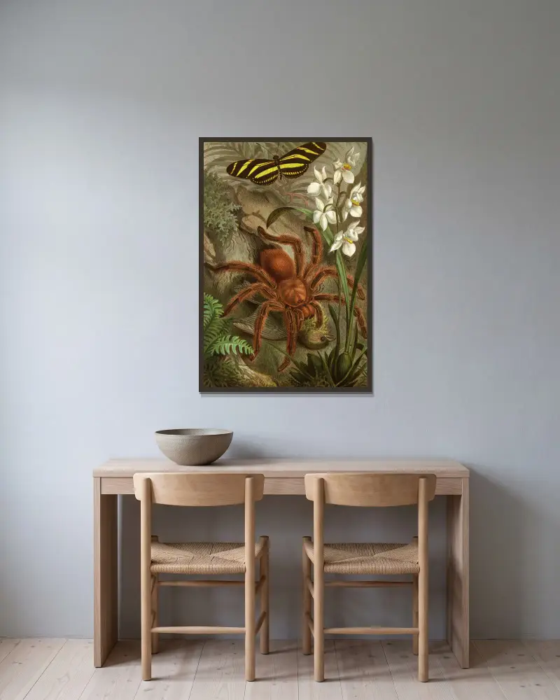 Die Insekten, Tausendfüßler und Spinnen Pl. 21 von Alfred Edmund Brehm gerahmt an einer Wand