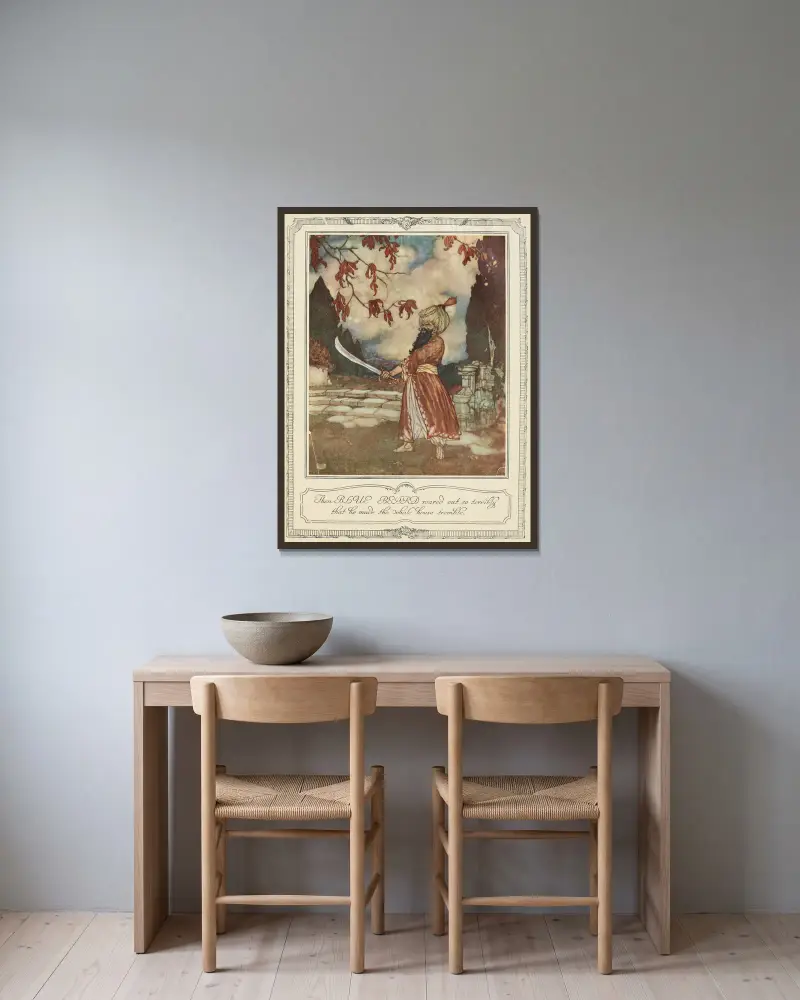 Wtedy Sinobrody ryknął tak straszliwie, że zatrząsł się cały dom, Edmund Dulac w ramie na ścianie
