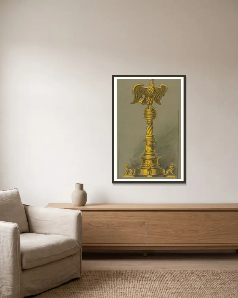 Design executed for Jones and Willis, metal and wood-workers and church furniture manufacturers of Birmingham and London – nr 14 av George Edmund Street inramad på en vägg
