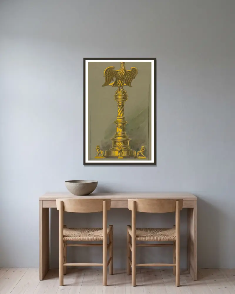 Design executed for Jones and Willis, metal and wood-workers and church furniture manufacturers of Birmingham and London – nr 14 av George Edmund Street inramad på en vägg