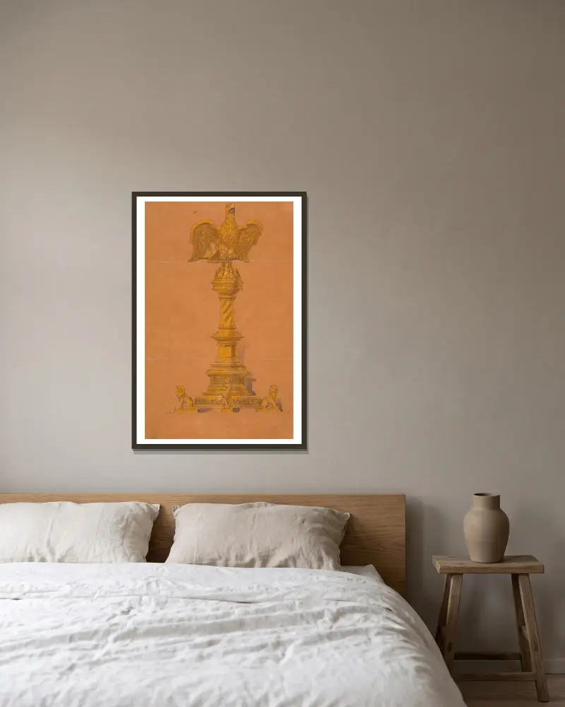 Design executed for Jones and Willis, metal and wood-workers and church furniture manufacturers of Birmingham and London – nr 15 av George Edmund Street inramad på en vägg