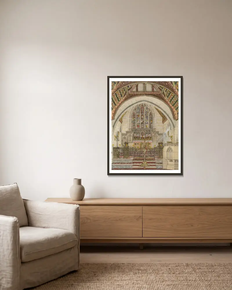 Design for Polychromatic Decoration of a Church – nr 1 av George Edmund Street inramad på en vägg