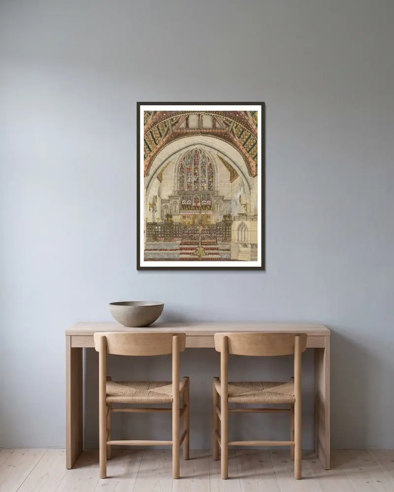 Design for Polychromatic Decoration of a Church – nr 1 av George Edmund Street inramad på en vägg