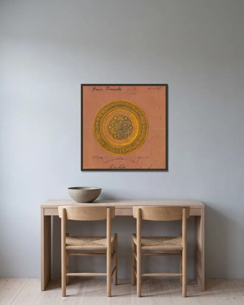 Designs executed for Jones and Willis, metal and wood-workers and church furniture manufacturers of Birmingham and London 6 av George Edmund Street inramad på en vägg