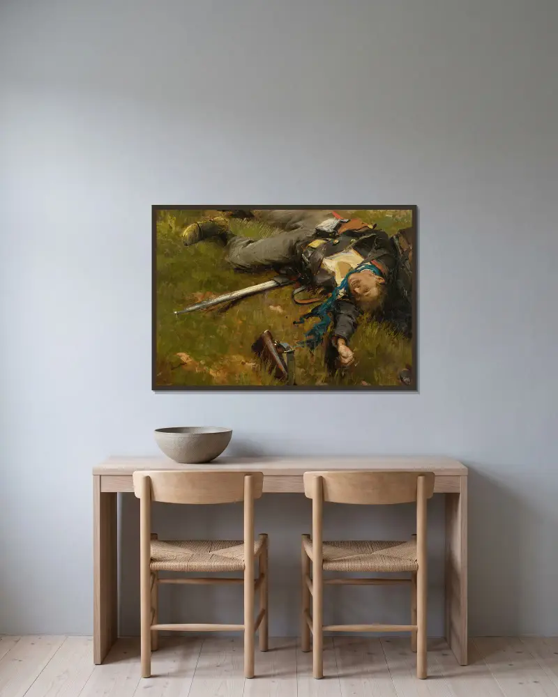 Voják (Mobile Tué), Jean-Baptiste Édouard Detaille v rámu na stěně