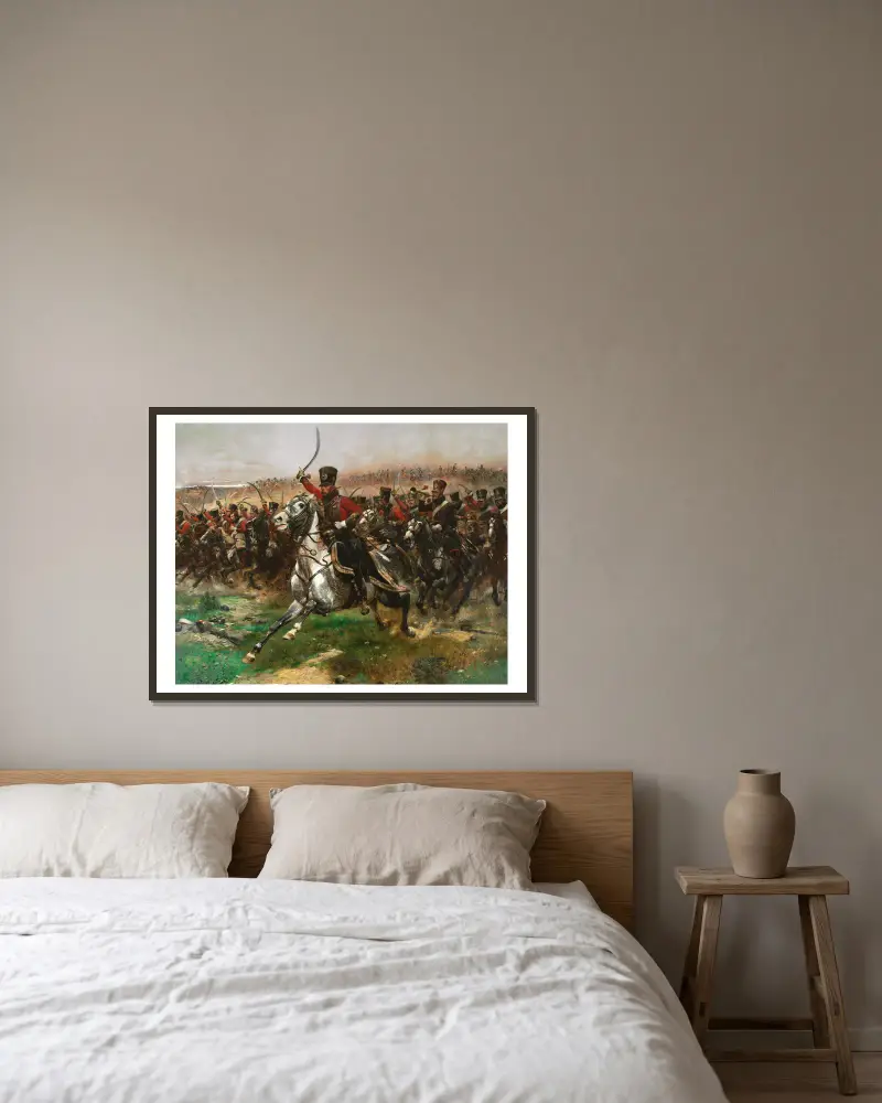 Vive L’Empereur av Jean-Baptiste Édouard Detaille inramad på en vägg