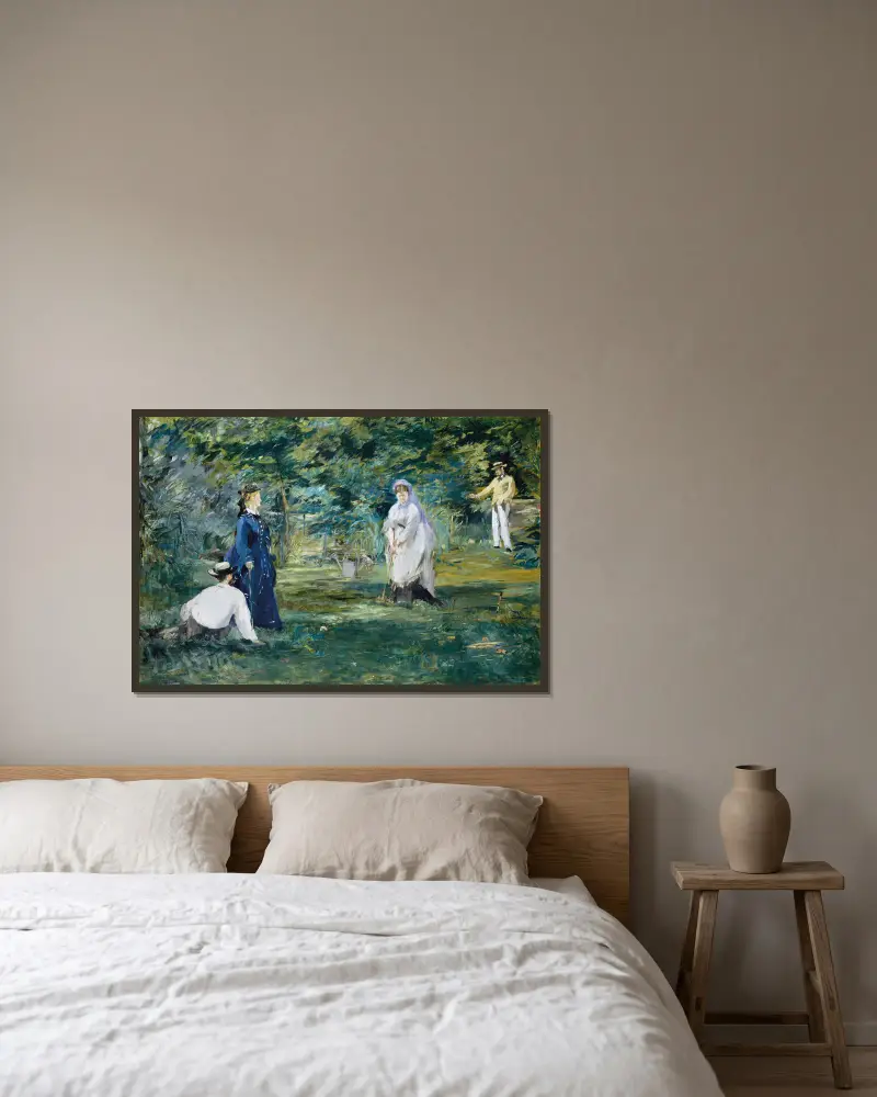 Ett parti krocket av Édouard Manet inramad på en vägg