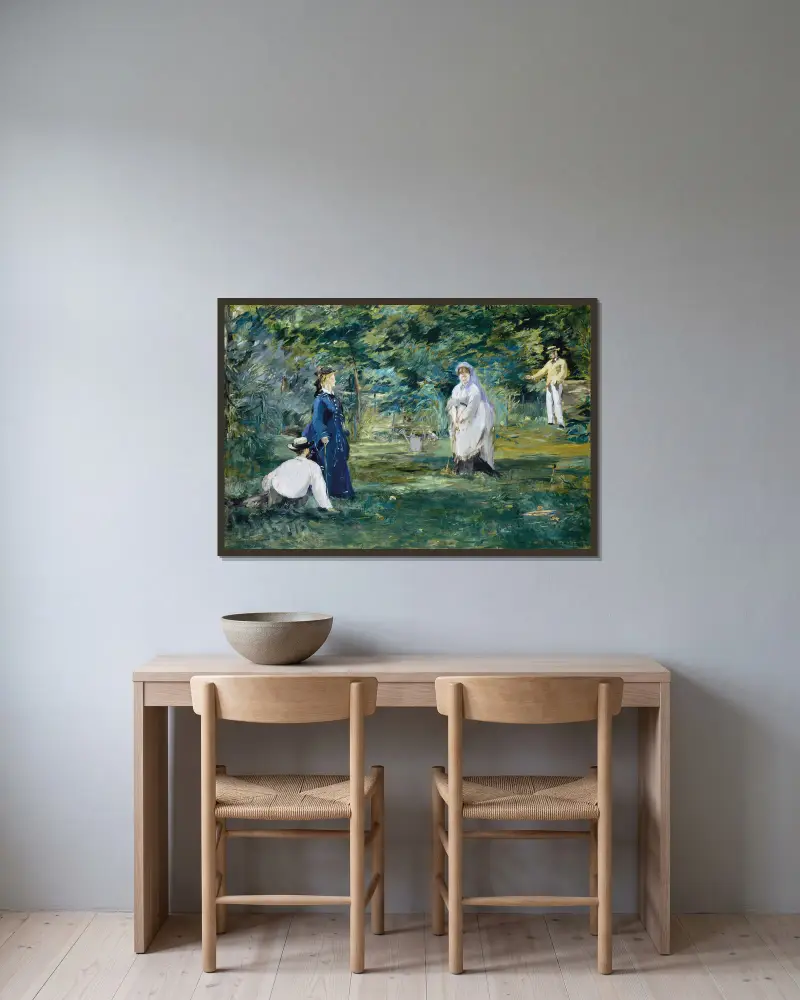 Ett parti krocket av Édouard Manet inramad på en vägg
