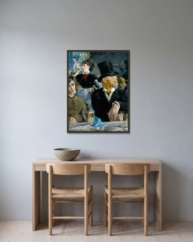 At The Café – nr 1 av Édouard Manet inramad på en vägg