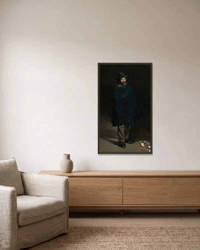 Žebrák s ústřicemi (Filosof), Édouard Manet v rámu na stěně