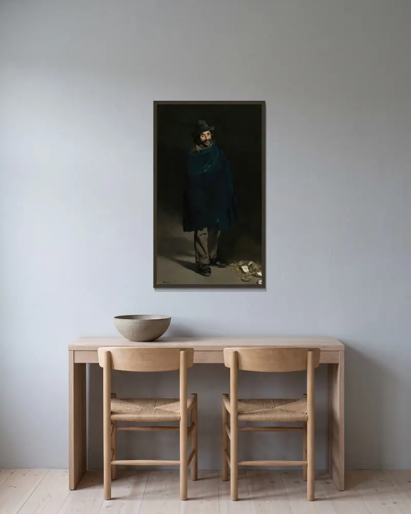 Žebrák s ústřicemi (Filosof), Édouard Manet v rámu na stěně