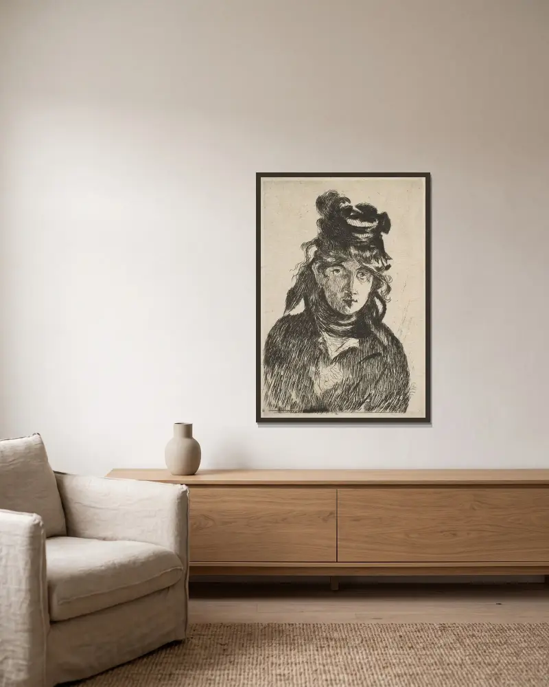 Berthe Morisot, 1872 – Nr. 3 von Édouard Manet gerahmt an einer Wand