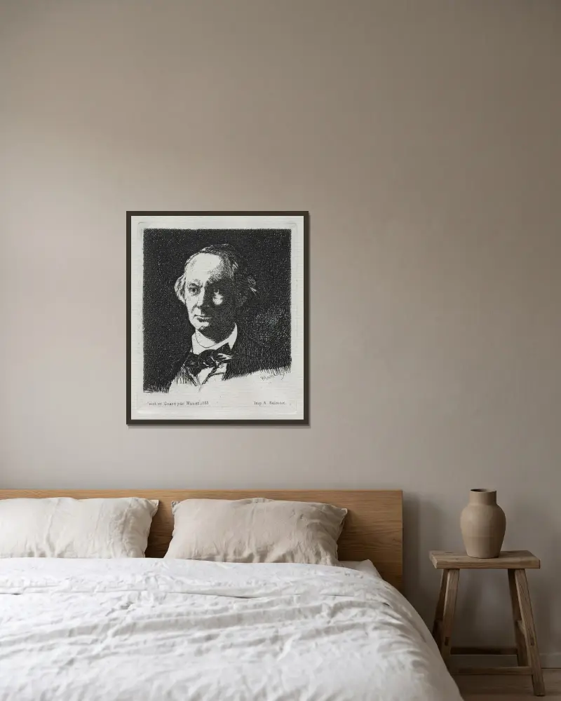 Charles Baudelaire, 1869, Édouard Manet w ramie na ścianie