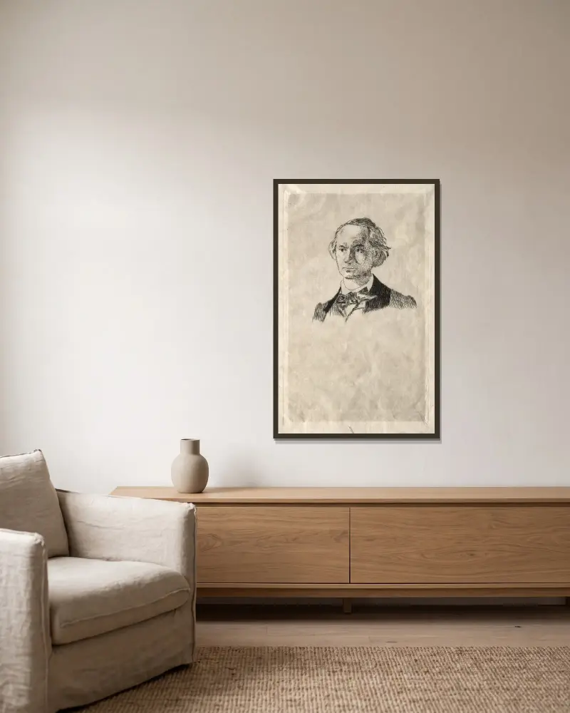 Charles Baudelaire, 1865, Édouard Manet v rámu na stěně
