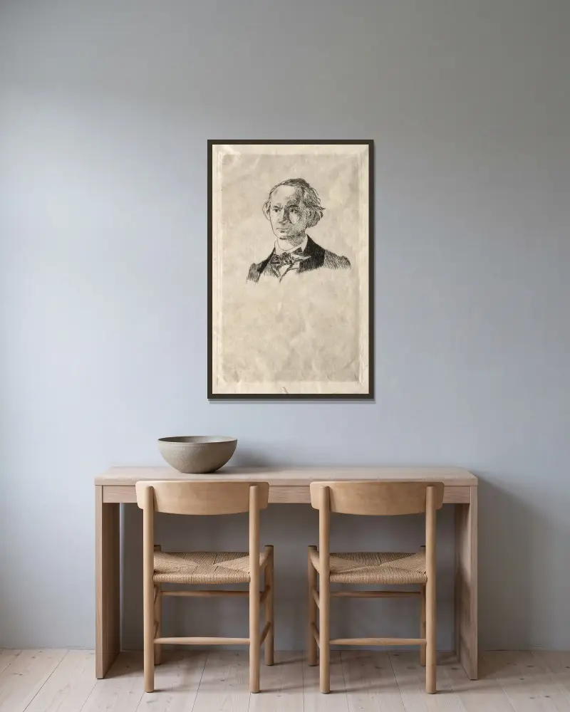 Charles Baudelaire, 1865, Édouard Manet v rámu na stěně