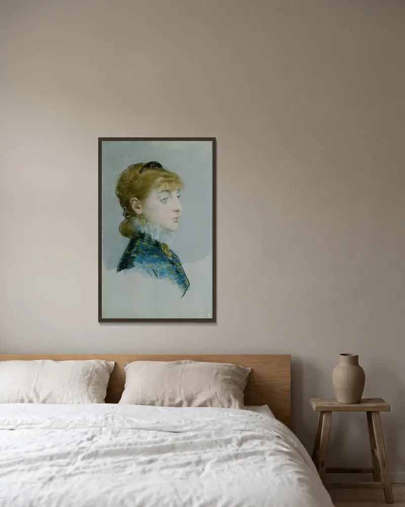 Emilie-Louise Delabigne, kallad Valtesse de la Bigne av Édouard Manet inramad på en vägg