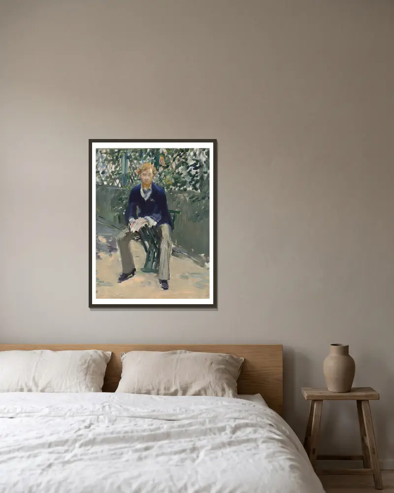 George Moore w ogrodzie artysty, Édouard Manet w ramie na ścianie