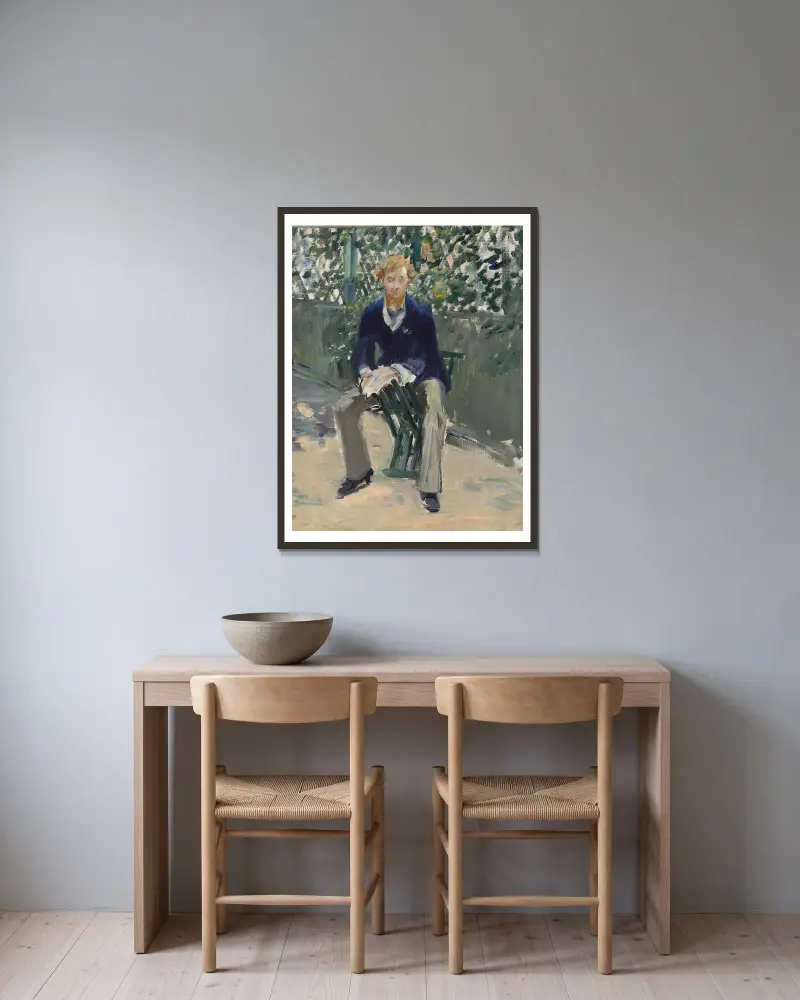 George Moore w ogrodzie artysty, Édouard Manet w ramie na ścianie