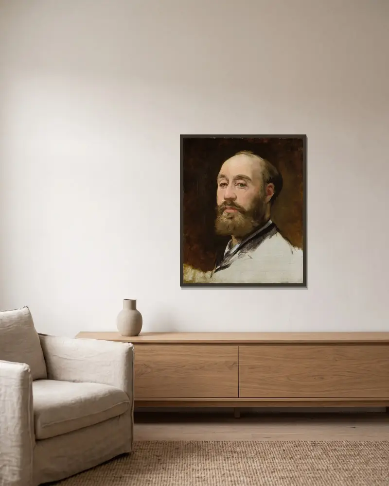 Huvud av Jean-Baptiste Faure (1830–1914) av Édouard Manet inramad på en vägg