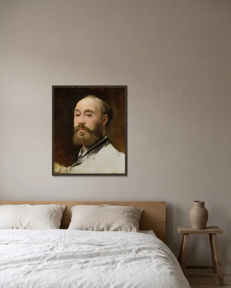 Huvud av Jean-Baptiste Faure (1830–1914) av Édouard Manet inramad på en vägg